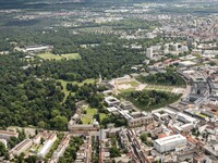 air shot of castle in Karlsruhe